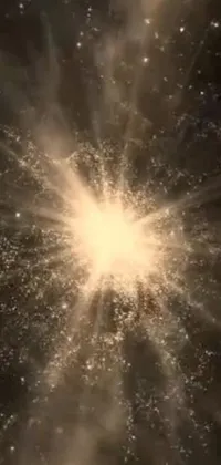 This live wallpaper showcases a stunning digital art image of a star burst in the night sky