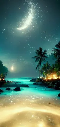 Enjoy the soothing and tranquil vibe of the stunning tropical beach in this live wallpaper