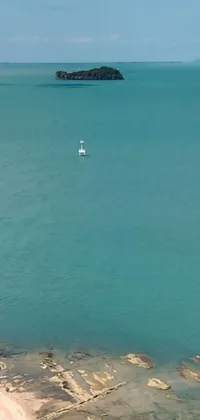 This phone live wallpaper showcases two boats drifting on blue waters in the Abel Tasman national parkm - inspired by the works of Andreas Gursky