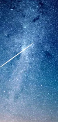 Get soaring with our digital phone live wallpaper! Witness a plane blazing above the starry transcendental paradise, as Perseides meteor shower glistens in the eternal azure sky