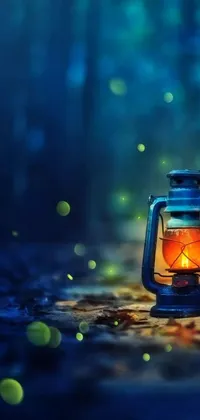 This live wallpaper for phones features a gorgeous digital lantern sitting on the ground