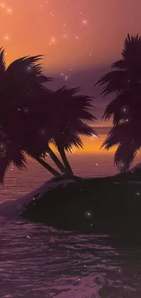 Transport yourself to a tropical paradise with this romantic live wallpaper for your phone