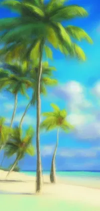 Decorate your phone with a stunning Beach Live Wallpaper featuring a digital painting of Miami