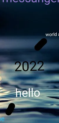 This live phone wallpaper features an intriguing image of a message on a book cover set against a water world backdrop