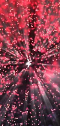 This dynamic phone live wallpaper showcases a close-up shot of a stunning firework against a black backdrop for a dramatic effect