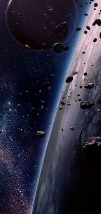 This phone live wallpaper features a breathtaking view of the earth from a space station