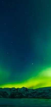 Experience the magic of the northern lights with this stunning live wallpaper