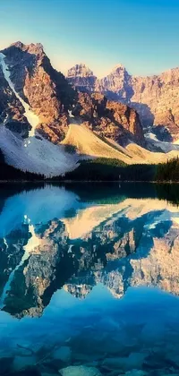 This mobile wallpaper features a breathtaking natural landscape captured in Banff National Park