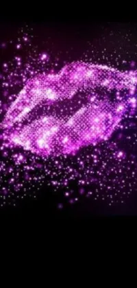 Get mesmerized by this stunning live wallpaper featuring a beautiful purple heart surrounded by twinkling stars on a black backdrop