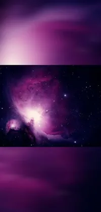 This phone live wallpaper features a stunning purple sky filled with sparkling stars and beautiful space art