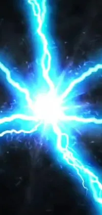 This electrifying phone live wallpaper features a close-up view of lightning against a dark background