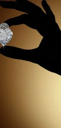 Introducing a stunning live wallpaper featuring a heart-shaped diamond held in a hand, adorned with sparkling gems that catch the light in the most captivating way
