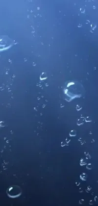 Enjoy a stunning live wallpaper on your phone with beautiful bubbles floating on a deep blue ocean