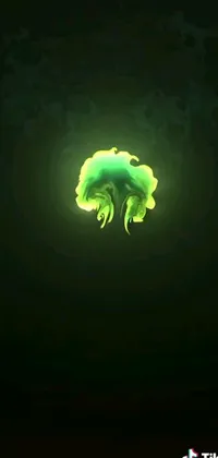 Explore the enchanting beauty of a glowing green object with this breathtaking phone live wallpaper