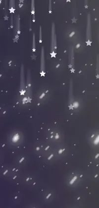 This live wallpaper features stunning digital art, depicting a night sky with falling stars on a dark and smoky background