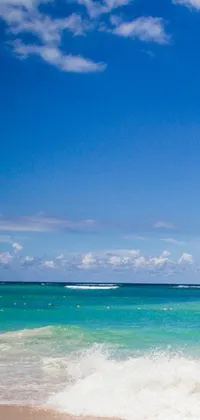 Experience the thrill of the beach with the Surf's Up Live Wallpaper! This high-definition wallpaper depicts a surfer riding the waves of the deep blue ocean at Varadero Beach