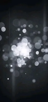 This stunning live wallpaper showcases an intriguing monochrome photograph of a cluster of lights