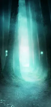 Explore the enigmatic forest with our live wallpaper that encompasses a mystical atmosphere through its elements