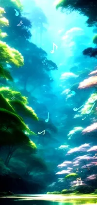 This phone wallpaper showcases a stunning 4k vertical image of a river in a tropical forest
