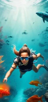 Water Vertebrate Underwater Diving Live Wallpaper
