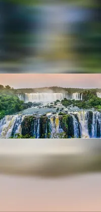 Experience the captivating beauty of an Amazonian landscape with this Brazilian waterfall live wallpaper