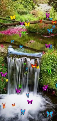 Water Waterfall Flower Live Wallpaper