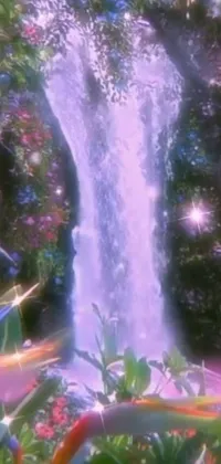 Water Waterfall Flower Live Wallpaper