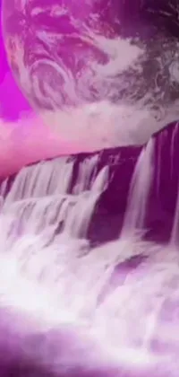 Water Waterfall Purple Live Wallpaper