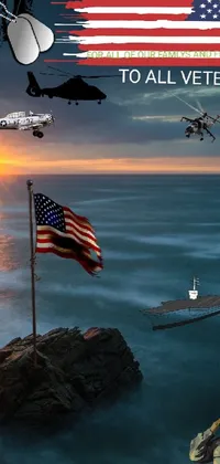 Water World Flag Of The United States Live Wallpaper