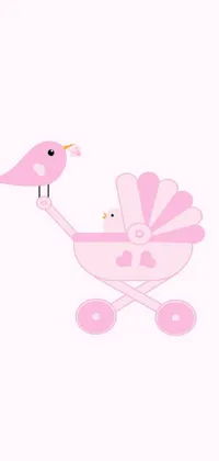 Wheel Bird Pink Live Wallpaper