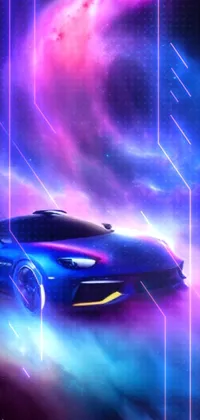 Get ready to add some thrill to your phone's wallpaper with this cool blue sports car live wallpaper