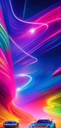 Experience a dynamic and eye-catching phone live wallpaper that features a colorful display of abstract digital art