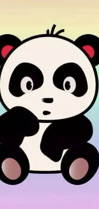 Bring a playful and animated cartoon experience to your phone’s wallpaper with this delightful panda bear