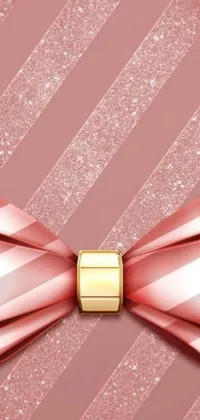 This phone live wallpaper showcases a vector art bow tie set on a pink background