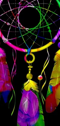 Get enchanted with this dreamy and mystic live phone wallpaper! This amoled 3D-rendered dream catcher calls upon an alluring mix of vibrant and bright colors