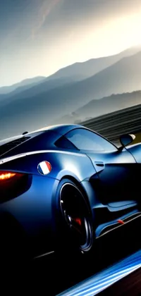 Looking for a dynamic live wallpaper to elevate the look of your phone? Look no further than this amazing blue sports car race track wallpaper