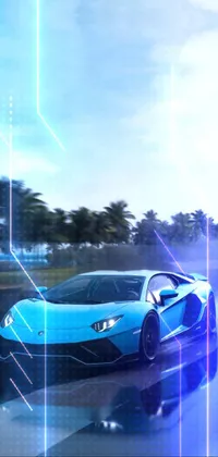 blue lamborghini aventador wallpaper