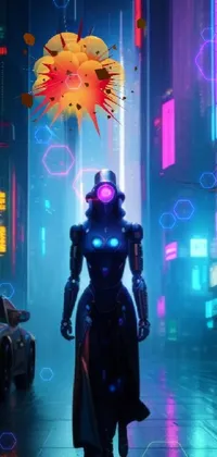 Immerse yourself in a futuristic world with this cyberpunk live wallpaper for your phone