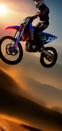 Immerse yourself in the exhilarating world of motocross with this incredible phone live wallpaper