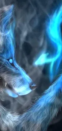 Whiskers Art Electric Blue Live Wallpaper