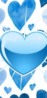 This phone live wallpaper boasts a gorgeous blue heart surrounded by a sea of smaller blue hearts