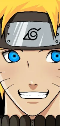 This phone live wallpaper depicts a yellow-haired Kabuto character in Naruto manga art style