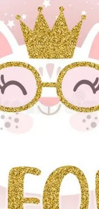 Looking for a vibrant and playful wallpaper for your phone? Look no further than this charming live wallpaper featuring a furry cat wearing glasses and a crown