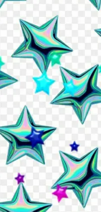 Get ready for an amazing phone wallpaper with colorful stars on a white background! This digital art creation boasts a whimsical and playful vibe that will remind you of Tumblr
