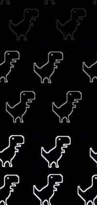 This lively phone wallpaper features a flock of birds gracefully perched on a deep black background