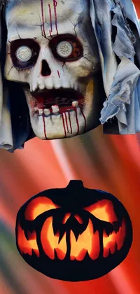 Looking for a creepy live wallpaper for your phone? Look no further - this spooky design features a close-up of a carved pumpkin with a scary face