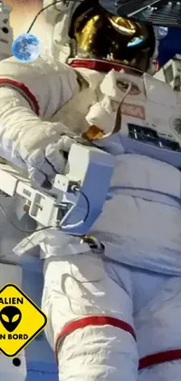 White Astronaut Gesture Live Wallpaper