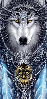 Get immersed in the enchanting world of fantasy with this stunning wolf live wallpaper