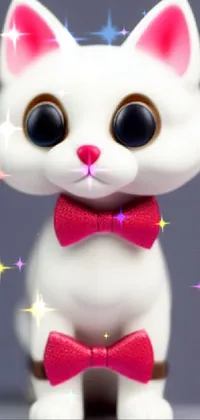 White Cat Toy Live Wallpaper