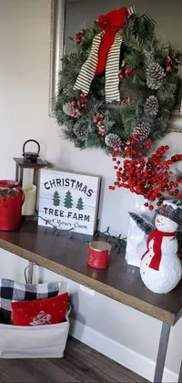 White Christmas Ornament Plant Live Wallpaper